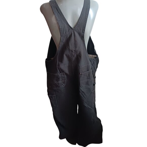 XL Short Carhartt Black Insulated Bib Overalls 3M Thinsulate 104031-blk DISTRESS - Picture 2 of 12